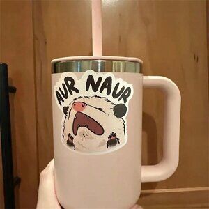 1PC Cute 'AUR NAUR' Hedgehog PVC Sticker - 3-Inch Waterproof For Laptops